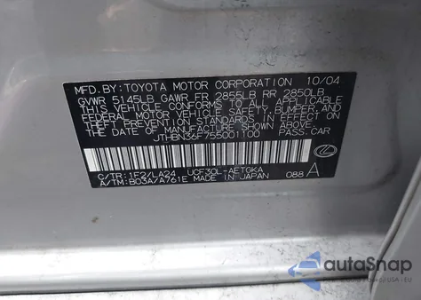 2005 Lexus Ls 430 z USA, uszkodzony, nr VIN JTHBN36F755001100